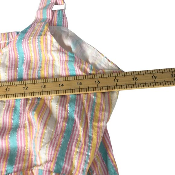 Linda Anderson Dress Womens Large Striped Tiered Maxi Adjustable Straps Lined - Picture 7 of 16